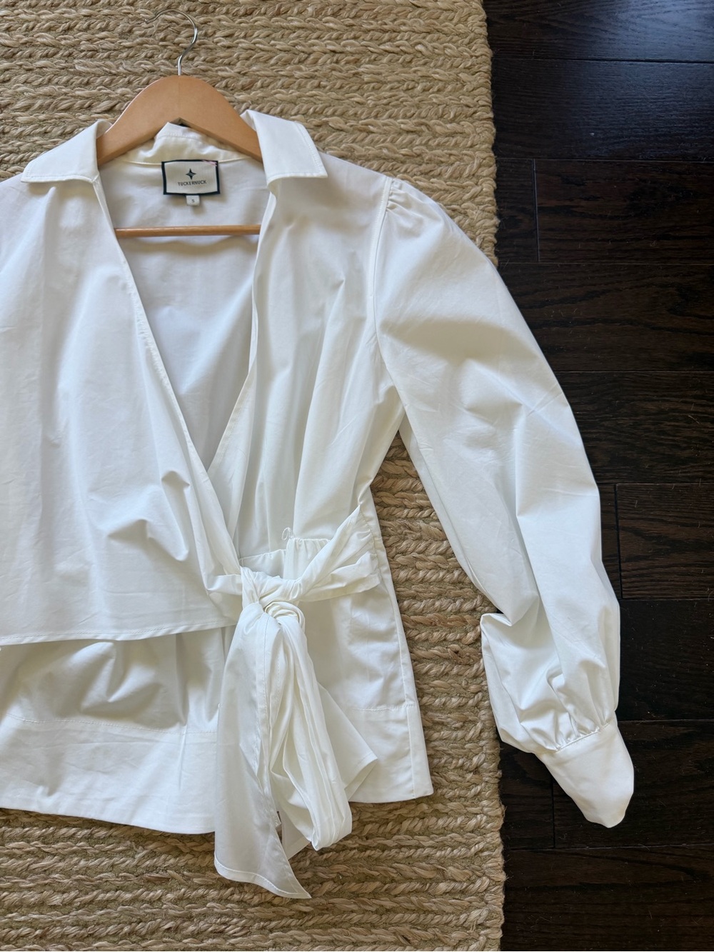 Tuckernuck White Wrap Beau Blouse with Side Bow - Picture 2 of 4